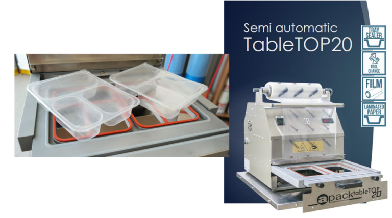 Kompaktowa półautomatyczna zgrzewarka do tacek APACK TableTOP 20